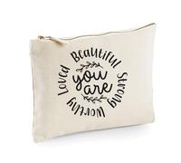 You are Beautiful Strong Worthy Loved - Bolsa de maquillaje divertida