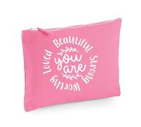 You are Beautiful Strong Worthy Loved - Bolsa de maquillaje divertida
