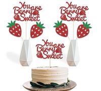 You are Berry Sweet - Palitos de centro de mesa, decoración de fiesta de baby shower, suministros de decoración de fiesta de cumpleaños, boda, aniversario, fiesta, rojo, 12 piezas