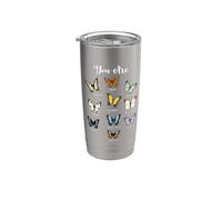 You Are Butterfly Christian Faith Jesús Biblia Verso Orando Vaso térmico de acero inoxidable de doble pared