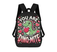 You Are Dino-Mite - Cute Dinosaur Valentines Day Mochila Escolar Impermeable Para Viajes, Mochila Para Ordenador Portátil, Ideal Para Acampar, Aventuras Al Aire Libre Y Viajes Diarios 17inch