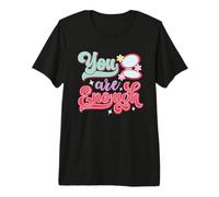 You Are Enough Retro 70s Daisy Positive Afirmation Camiseta Premium