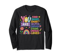 You Are Kind Brave Smart Strong Unique Loved Afirmation Manga Larga