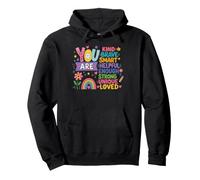 You Are Kind Brave Smart Strong Unique Loved Afirmation Sudadera con Capucha