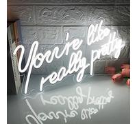 You Are Like Really Pretty,Logotipo blanco de neón LED para bodas, suministro de energía USB para la decoración de la Sala de estar de la Sala de belleza familiar del dormitorio (5v, 18.1 "* 9.1")