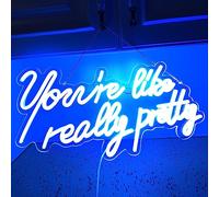 You Are Like Really Pretty,operación USB de luz nocturna de neón LED azul reutilizable para fiesta de fondo 5v, 18.1 "* 9.1"