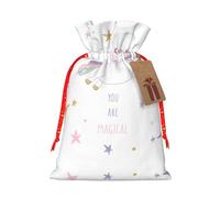 You Are Magical Printing - Práctica bolsa de Navidad con cordón, 4.7 x 6.9 pulgadas para Navidad, Halloween