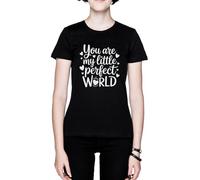 You Are My Little World Negro Mujer Camiseta Black Women's T-Shirt tee