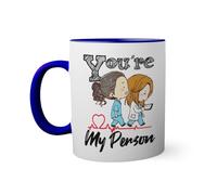 You Are My Person Art Taza de color azul oscuro con mango a juego 330ml