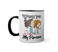 You Are My Person Art Taza de color negro con mango a juego 330ml