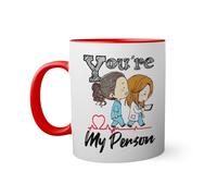 You Are My Person Art Taza de color roja con mango a juego taza 330ml