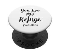 You Are My Refuge Salmo Escritura Versículo bíblico Cristiano PopSockets PopGrip Adhesivo