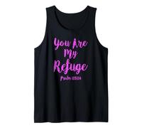 You Are My Refuge Salmo Escritura versículo bíblico Escritura Rosa Camiseta sin Mangas