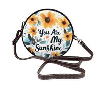You Are My Sunshine Flowers - Bolso cruzado redondo de piel para mujer