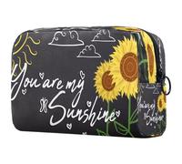 You are My Sunshine - Neceser de viaje con diseño de girasol para mujer, bolsa organizadora de maquillaje grande con cremallera, multicolor, 18.5x7.5x13cm/7.3x3x5.1in, Neceser