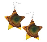 You Are My Sunshine - Pendientes de piel con diseño de girasol, ligeros, para mujer, para boda, diario, cumpleaños, accesorios, talla única, Cuero sintético