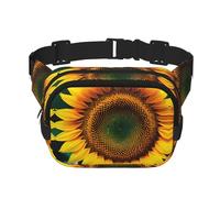 You Are My Sunshine - Riñonera con estampado de girasol con extensor para hombres y mujeres, riñonera con bolsillos con cremallera, Negro -, Talla única