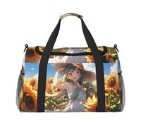 You Are My Sunshine Sunflower1 - Equipaje de mano con estampado de girasoles para mujeres y hombres, bolsa cruzada de fin de semana para yoga, viajes, imprescindible, Negro -, Talla única