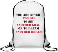 You are Never Too Old - Saco de gimnasio casual con cordón, color blanco, White, Talla única