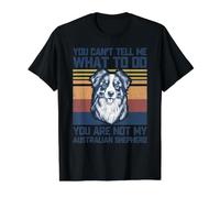 You Are Not My Australian Shepherd Dog Lover Dad Mom Men Camiseta gráfica económica, Hombre, Negro, S