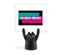 You are Not Prepared Art Deco Fashion Memo Holder Cartoon Black Cat Stand Decoración