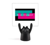 You are Not Prepared Art Deco Fashion Memo Holder Cartoon Black Cat Stand Decoración