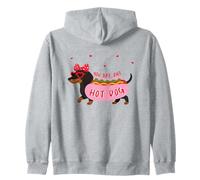 You Are One Hot Dog Dachshund Valentine Doxie Heart Pun Lindo Sudadera con Capucha