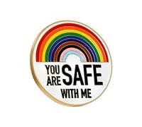 You are SAFES with ME Pins - Broche de solapa esmaltado, para enfermeras, médicos, estudiantes, sombrero, para ropa, mochila, insignia, joyería, lindo para mochilas (amarillo, talla única)