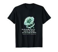 You Are Worthy Loved Sunflower Conciencia sobre la Salud Mental Camiseta gráfica económica
