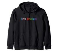 You Belong Gay Pride Apoyo LGBT y respeta a las personas transgénero Sudadera con Capucha