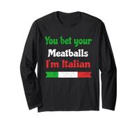 You Bet Your Meatballs Italian Pride Condimento Cook Distress Manga Larga