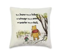 You Braver Than You Believe: funda de cojín decorativa de lino, Winnie The Pooh and Piglet funda de almohada de 18x18 pulgadas, funda de almohada cuadrada para sofá, hijo, niños