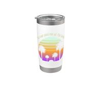 You Can Find Me At The Beach Palm Tree Ocean Gráfico Vaso térmico de acero inoxidable de doble pared