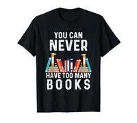 You Can Never Have Too Many Books Book Lover Men Women Kids Camiseta gráfica económica, Hombre, Negro, XL