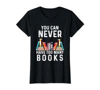 You Can Never Have Too Many Books Book Lover Men Women Kids Camiseta gráfica económica, Mujer, Negro, M