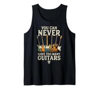 You Can Never Have Too Many Guitars, música Vintage, decoración artística Camiseta sin Mangas