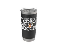 YOU CAN 'T ASUSME I COACH GIRLS FÚTBOL Meme Divertido Vaso térmico de acero inoxidable de doble pared