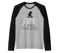 You Can 'T ASUSME I Enseño Meme de Halloween de la Escuela Secundaria Camiseta Manga Raglan