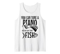 You Can't Atún Fish Funny Fishing Music Músico Piano Camiseta sin Mangas