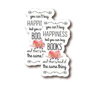 You Can't Buy Happiness But You Can Buy Books - and That's The Same Thing - Calcomanías divertidas para adictos a los libros - Calcomanías de vinilo de alta calidad para parachoques - Paquete de 2 calcomanías de vinilo de alta calidad | 5 pulgadas en el lado más ancho | Fabricado en Estados Unidos - FHJ434