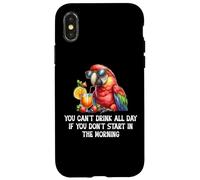 You Cant Drink All Day Drinking Parrot Start in the Morning Carcasa para iPhone X/XS