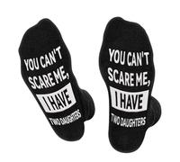 YOU CAN'T SCARE ME I HAVE TWO DAUGHTERS - Calcetines Hombre Para Papa Divertidos - Personalizados Originales Dibujos Estampados Graciosos Arte Algodon - Regalos Broma DíA Del Padre CumpleañOs Navidad
