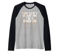 You Can't Scare Me I'm A Gravedigger Camiseta Halloween Camiseta Manga Raglan