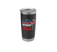 You Can't Spell Sausage With Out USA 4th Of July Patriotic Vaso térmico de acero inoxidable de doble pared