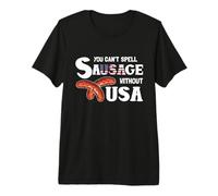 You Cant Spell Sausage Without USA 4th of July American Flag Camiseta Premium