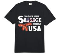 You Cant Spell Sausage Without USA 4th of July American Flag Comfort Colors Adult Heavyweight T-Shirt