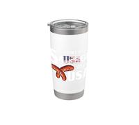 You Cant Spell Sausage Without USA 4th of July American Flag Vaso térmico de acero inoxidable de doble pared