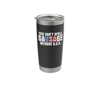 You Can't Spell Sausage Without USA 4th Of July Patriotic Vaso térmico de acero inoxidable de doble pared