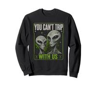 You Can't Trip with Us Funny Alien Retro Vintage UFO Graphic Sudadera
