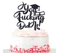 You Did It - Decoración para tartas de graduación de clase 2023, estamos tan orgullosos de ti, suministros de decoración de fiesta de graduación de felicitaciones, purpurina negra
